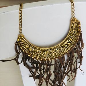 Golden Boho Necklace with Tassel